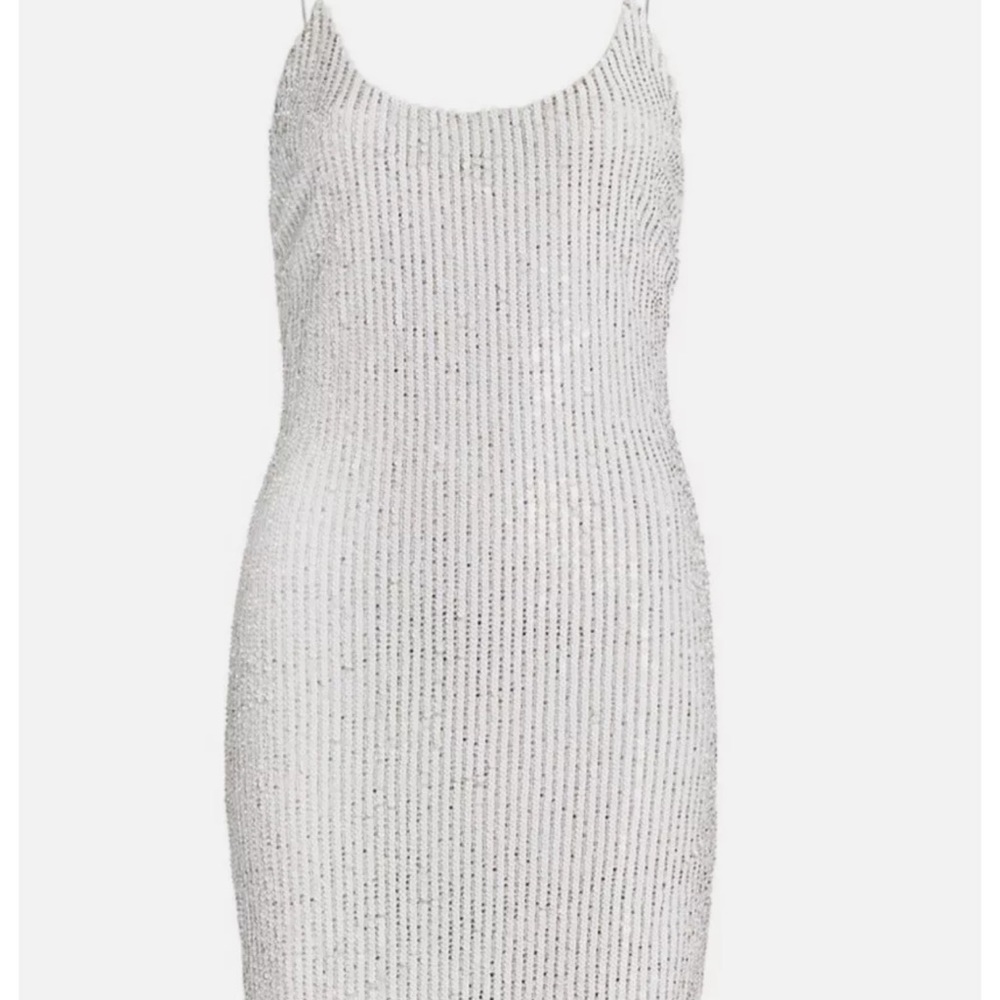 ALICE + OLIVIA Nelle Sequin White Mini Dress Cocktail Party Celebration Sexy 2
